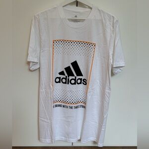 Adidas Large White Tee T-Shirt Box Fade Men’s NEW